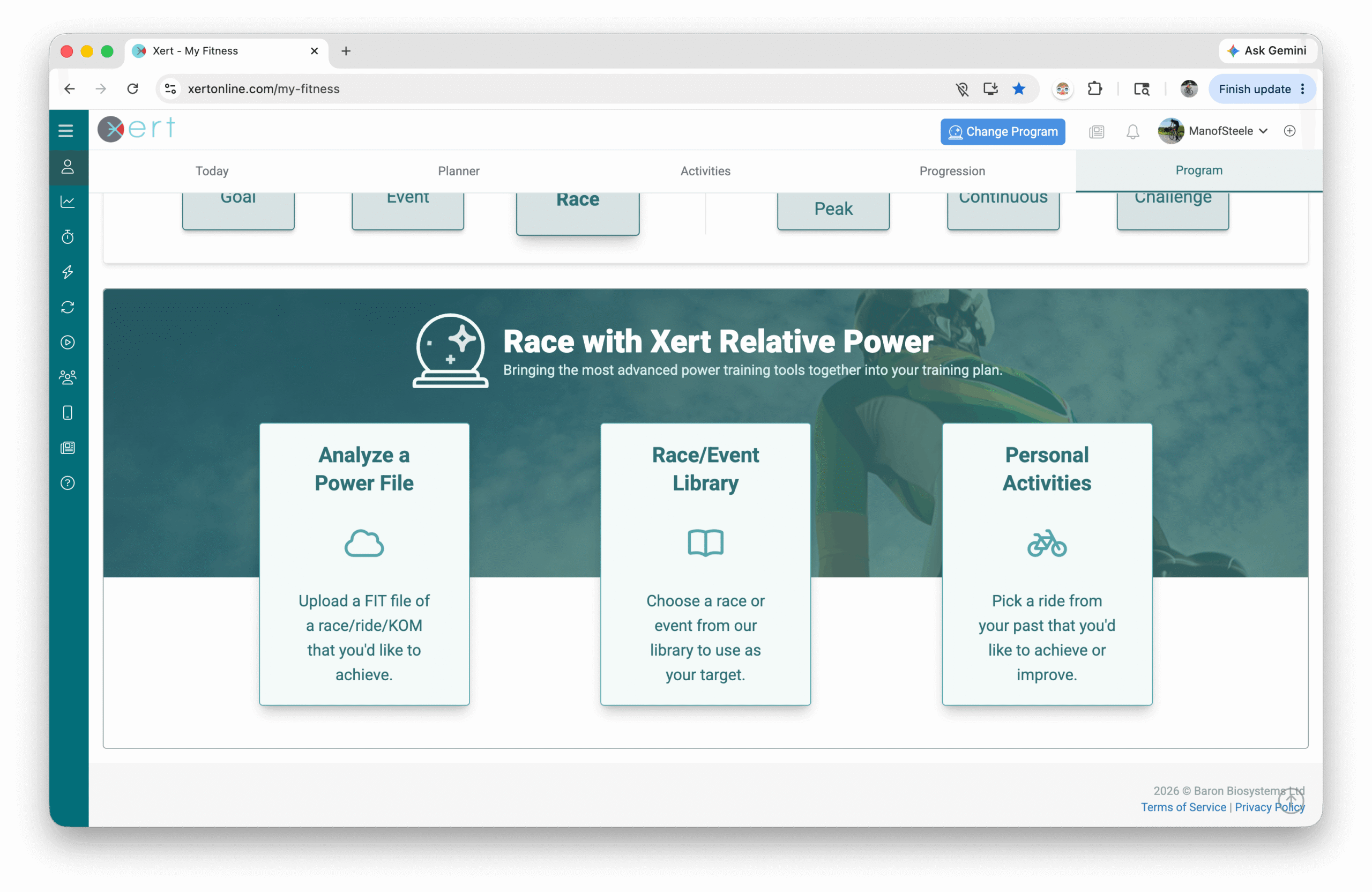 Race AI features 3 options