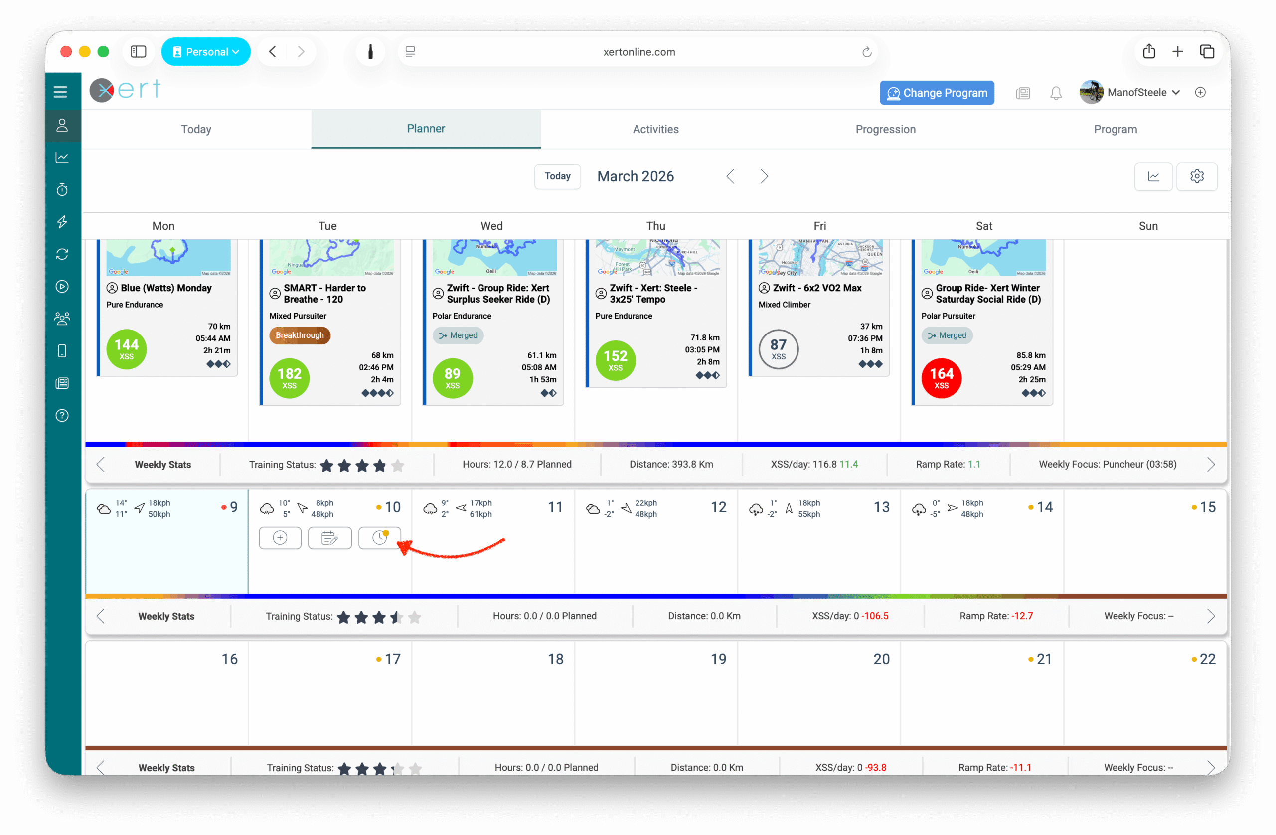 Adjust availability from planner