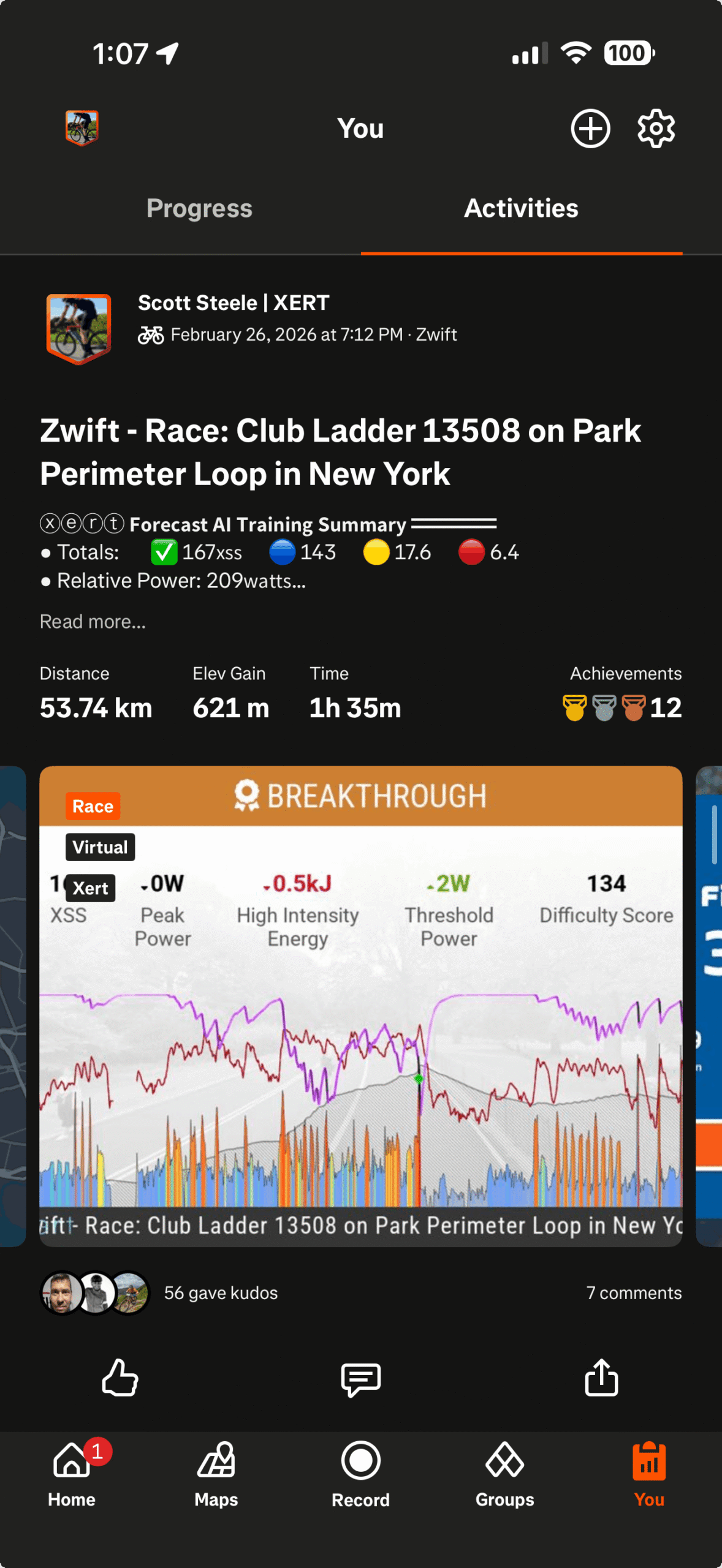 Xert Visual Reports & Training Summaries can be automatically sent to Strava
