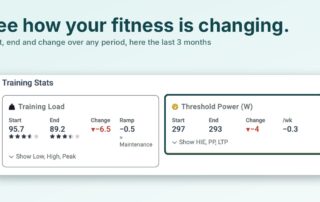 Progression Training Stats showing start, end and change in Training Load and Threshold Power